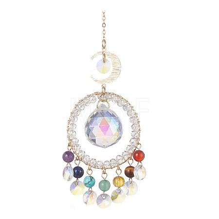 Natural Gemstone Bead Pendant Decorations HJEW-TA00014-1