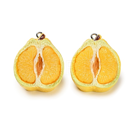 Opaque Resin Imitation Fruit Pendants RESI-H045-01B-02-1
