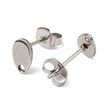 Non-Tarnish 304 Stainless Steel Stud Earring Findings X-STAS-R063-38-1