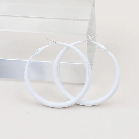 Spray Painted Alloy Hoop Earrings FS-WG43B6B-05-1