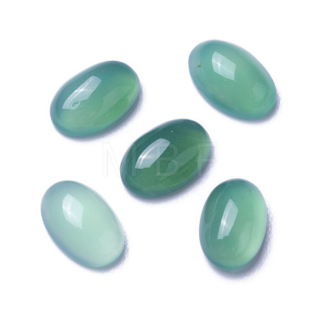 Natural Dyed & Heated Green Onyx Agate Cabochons G-F605E-12A-1