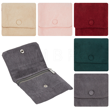 5Pcs 5 Colors Velvet Jewelry Storage Bags ABAG-GO0001-32-1