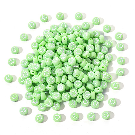 Opaque Acrylic Beads MACR-YW0001-18G-1