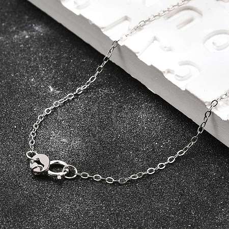 Anti-Tarnish Rhodium Plated 925 Sterling Silver Necklaces STER-M034-32B-1