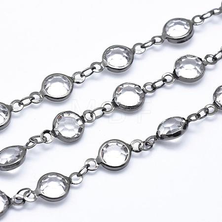 Faceted Glass Handmade Beaded Chains CHC-L036-16B-1