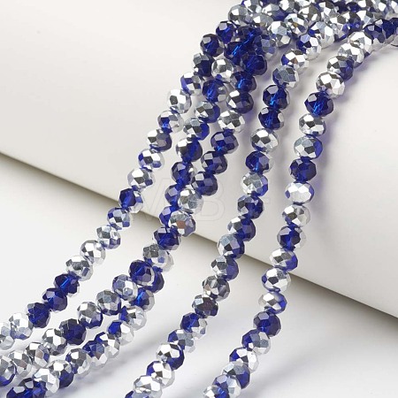 Electroplate Transparent Glass Beads Strands EGLA-A034-T6mm-M09-1