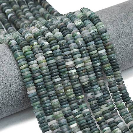 Frosted Natural Moss Agate Beads Strands G-K389-C37-01-1