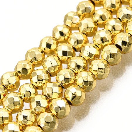 Electroplate Non-magnetic Synthetic Hematite Bead Strands G-Q465-16G-1