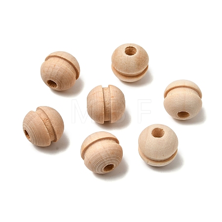 Natural Wood European Beads WOOD-A026-05-1