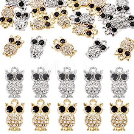20Pcs 2 Colors Alloy Rhinestone Charms RB-TA0001-38-1
