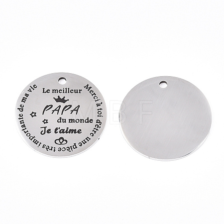 Non-Tarnish 201 Stainless Steel Pendants STAS-T064-38P-3-1