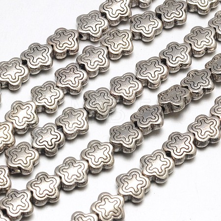 Tibetan Style Star Alloy Bead Strands TIBEB-O007-17-NR-1