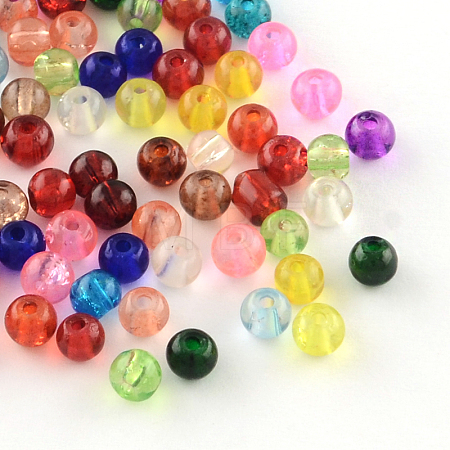 Transparent Crackle Glass Beads CCG-R001-4mm-M-1