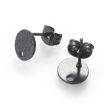 304 Stainless Steel Ear Stud Findings X-STAS-O119-15B-B-1
