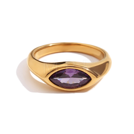 316L Stainless Steel with Cubic Zirconia Finger Rings FS-WGB17C9-19-1