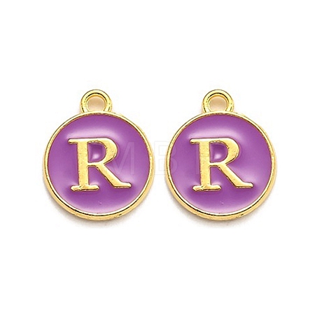 Golden Plated Alloy Enamel Charms ENAM-Q437-12R-1
