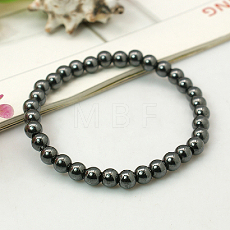 Fashion Non-Magnetic Synthetic Hematite Bracelets BJEW-JB00555-01-1