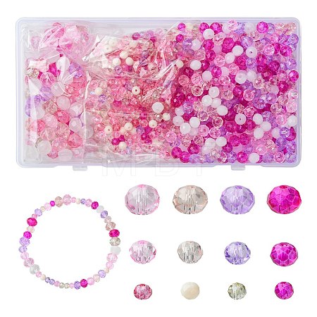 1000Pcs 3 Styles Glass Rondelle Beads GLAA-CJC0009-09D-1