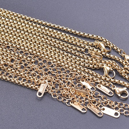 2.5mm Unisex 304 Stainless Steel Box Chains Necklaces CY6763-2-1