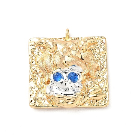 Brass Micro Pave Cubic Zirconia Enamel Pendants KK-L250-08G-11-1