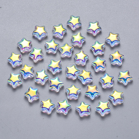 Transparent Spray Painted Glass Beads LS-GLAA-R211-04-G05-1
