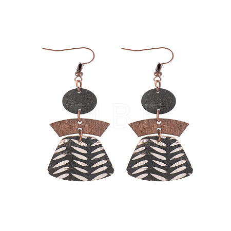 Alloy with Imitation Leather Dangle Earrings FS-WG30D02-07-1