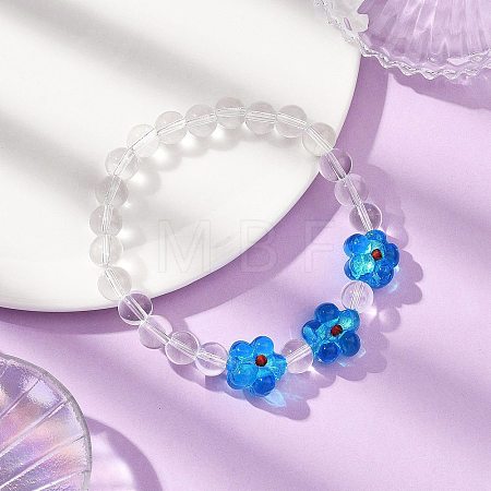 Crystal Glass Beaded Stretch Bracelets for Women BJEW-JB12791-02-1