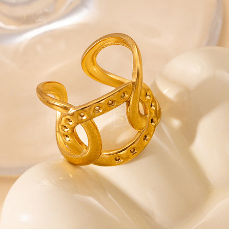 201 Stainless Steel Oval Link Chain Cuff Rings FS-WG16057-33-1