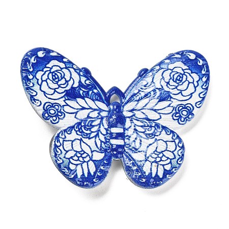 Printed Opaque Acrylic Beads MACR-R004-02H-1