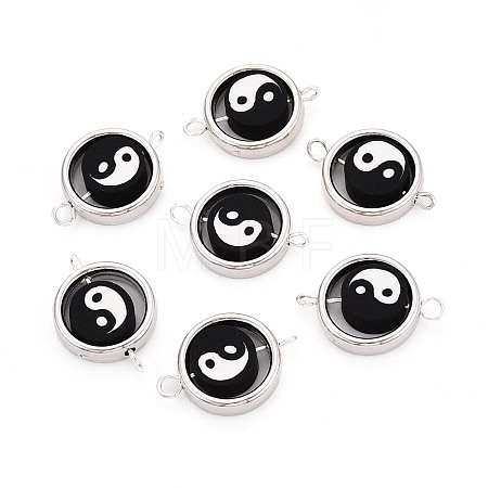Polymer Clay Beads with CCB Plastic Frame Connector Charms CLAY-T022-35M-01B-1