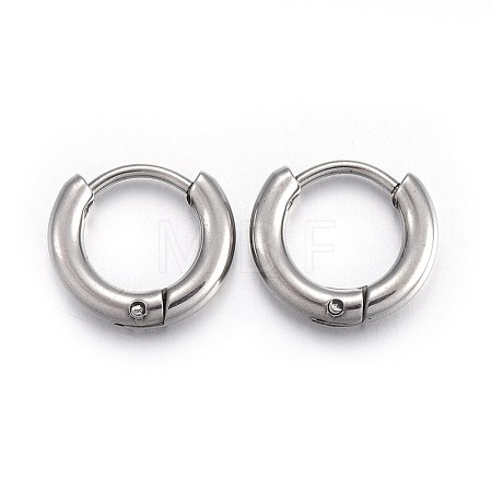 Tarnish Resistant 202 Stainless Steel Huggie Hoop Earrings EJEW-L205-02F-P-1
