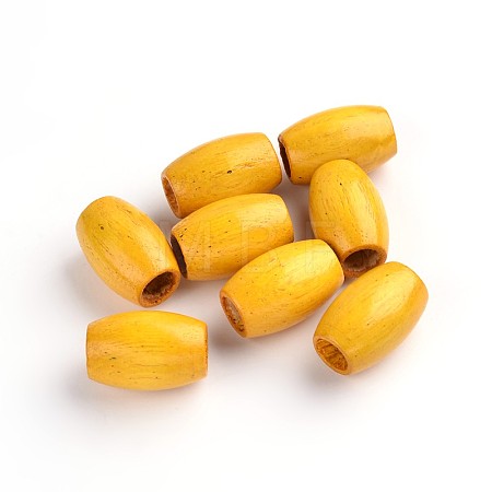 Dyed Barrel Natural Wood Beads X-WOOD-S619-4-LF-1