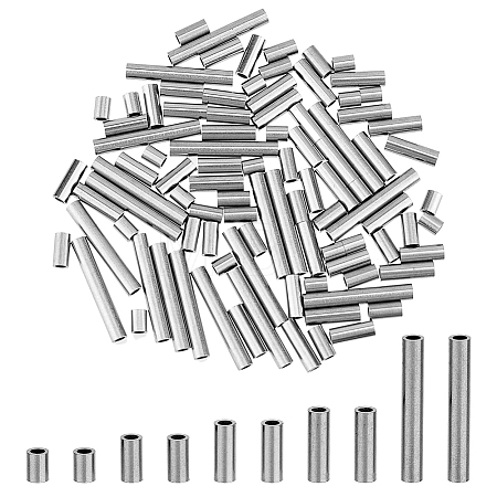 100Pcs 5 Style 304 Stainless Steel Tube Beads STAS-DC0015-56-1