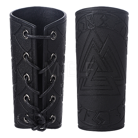 Adjustable PU Leather Cord Bracelet with Wax Cord AJEW-WH0165-38A-1