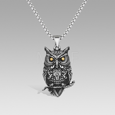 Vintage 304 Stainless Steel Animals Pendant Necklaces for Men WG6A848-03-1