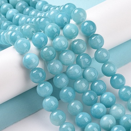Natural Mashan Jade Round Beads Strands X-G-D263-6mm-XS28-1
