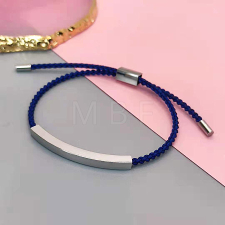 304 Stainless Steel & Braided Cotton Cord Slider Bracelets FS-WG628A0-06-1