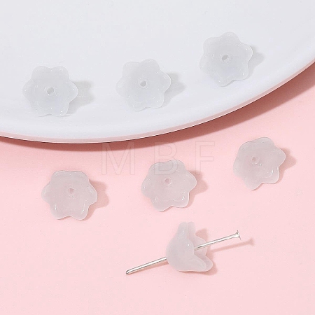 10Pcs Gradient Color Transparent Glass Bead Caps PW-WG464DA-12-1