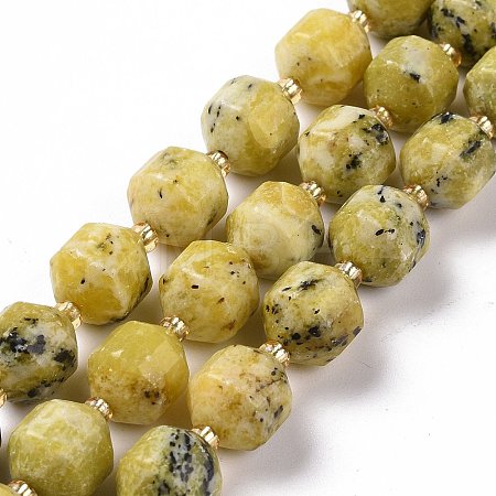Natural Yellow Sopt Jade Beads Strands G-G990-F08-1