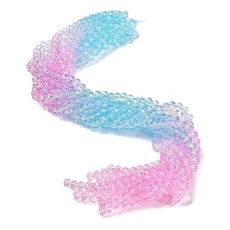 Transparent Painted Glass Beads Strands DGLA-A034-T6mm-A22-1