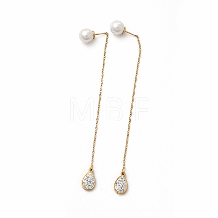 Rhinestone Geometric Dangle Stud Earrings EJEW-E278-05G-03-1