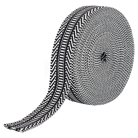 9.5~10 Yards Polyester Jacquard Ribbons OCOR-OC0001-20B-1