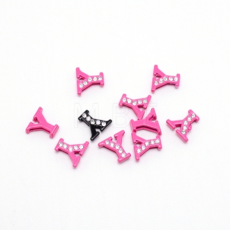 Rhinestone Slide Letter Charms RB-TAC0002-01Y-1