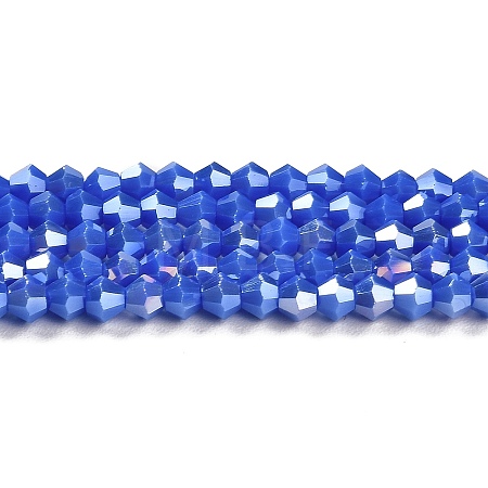 Opaque Solid Color Electroplate Glass Beads Strands GLAA-F029-P4mm-A11-1