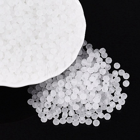 FGB Frosted Transparent Glass Seed Beads SEED-N013-04A-01-1