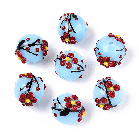 Handmade Lampwork Enamel Beads LAMP-T023-23F-1