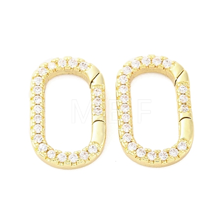 Brass Micro Pave Cubic Zirconia Spring Gate Rings KK-D325-01G-1