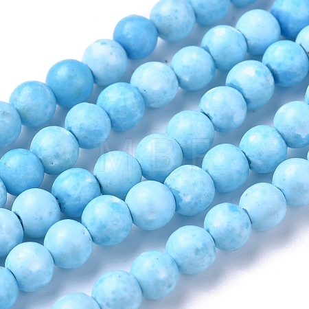 Assembled Synthetic Hemimorphite and Larimar Beads Strands G-D0006-C01-4mm-1