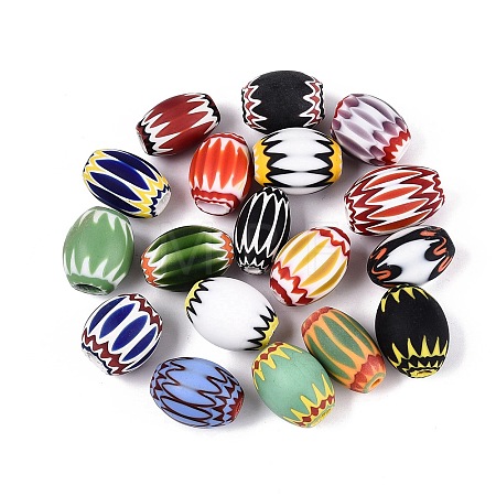 Handmade Millefiori Glass Barrel Beads LA-N002-23-1