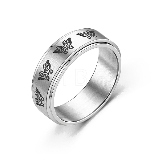 Rotating Stainless Steel Anxiety Relief Rings for Women Men PW-WG4928D-06-1